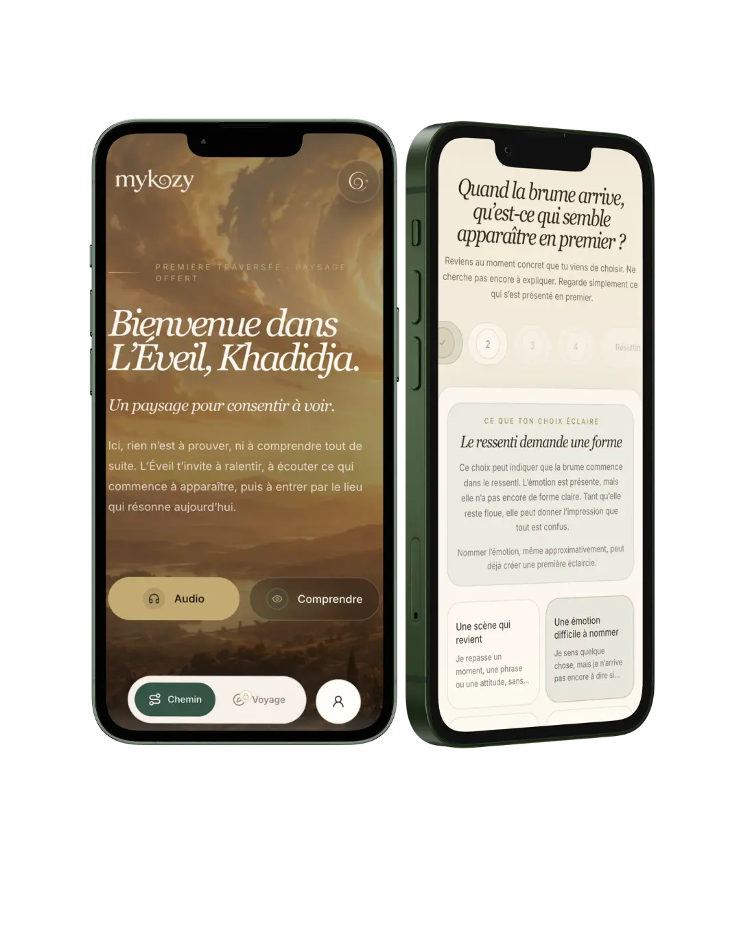 Aperçu mobile de l’expérience MyKozy